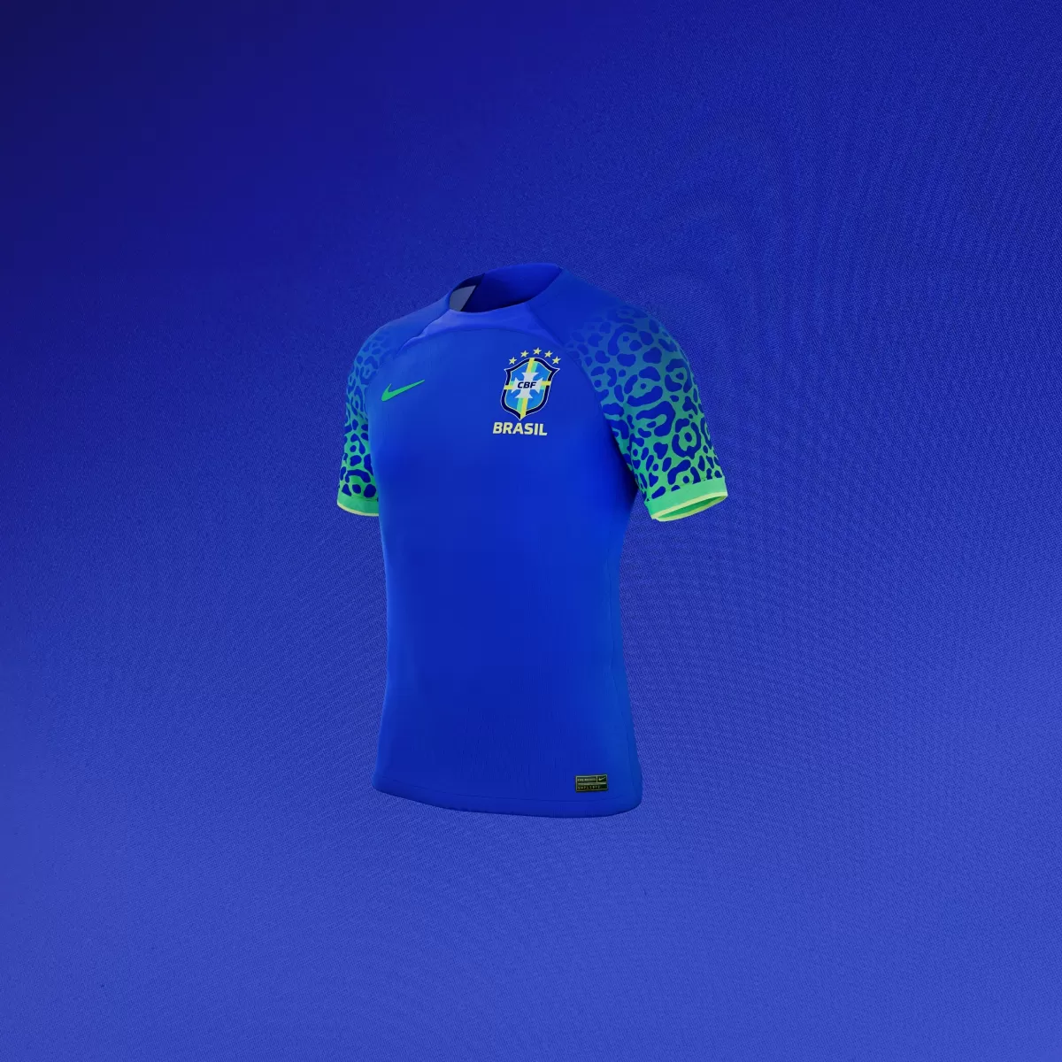 Uniforme reserva da Seleção Brasileira na cor azul com detalhes nas mangas (Foto: Divulgação/CBF)