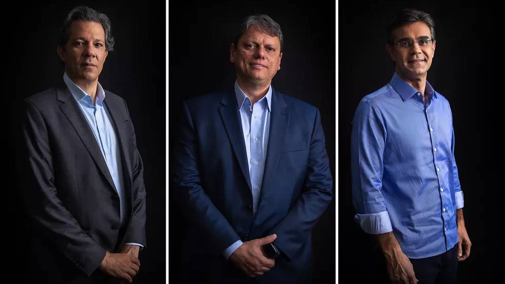 Datafolha em São Paulo: Haddad tem 35%, Tarcísio, 21%, Rodrigo, 15%- Foto: Celso Tavares- G1