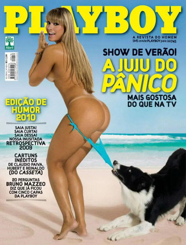 A capa da primeira vez que Juju Salimeni posou para a revista Playboy