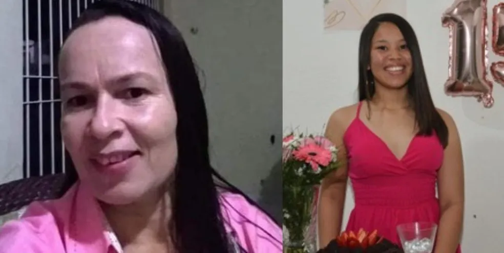 Marlí Alves, de 46 anos, e a sobrinha dela, uma adolescente chamada Beatriz Alves, 16, foram duas vítimas do desabamento (Foto: Reprodução) 