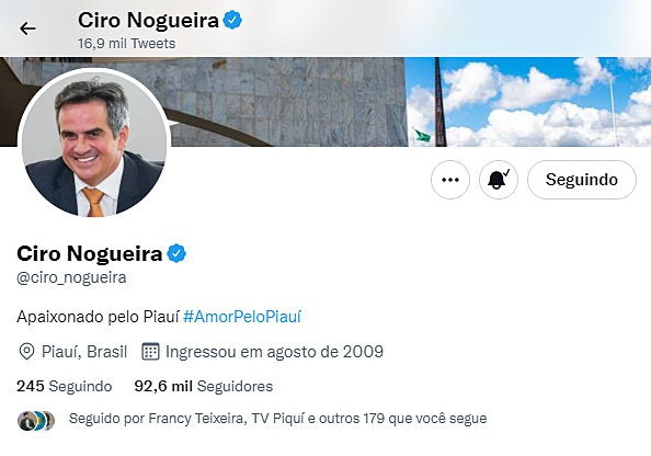 Nas redes sociais, Ciro Nogueira retira status de ministro - Imagem 1