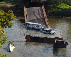 Ponte sobre rio Curuçá na BR-319 desaba e deixa mortos e feridos no AM