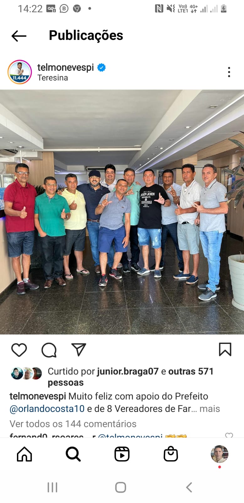 Telmo Neves anuncia nas redes sociais a adesão do prefeito de Fartura do Piauí, Osvaldo Costa